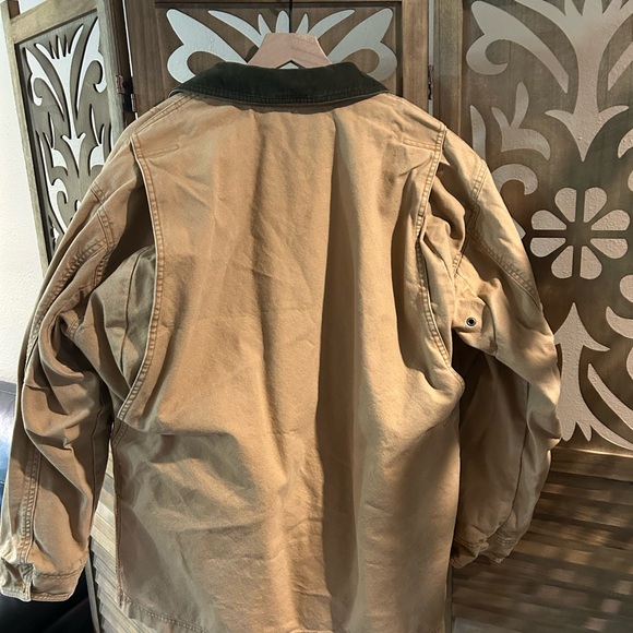 Vintage LL Bean Plaid Lined Corduroy Collar Chore Coat - Picture 7 of 13